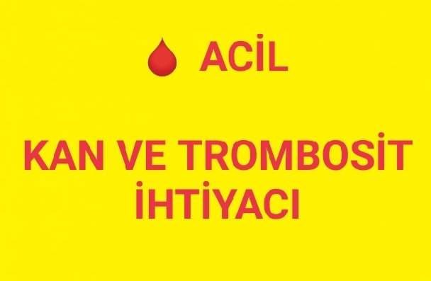 İzmir Şehir Hastanesi Hematoloji ve Onkoloji servisinde yatmakta olan arkadaşımızın 2 yaşındaki çocuğu için
🩸 B Rh negatif (-) taze kan ve trombosit ihtiyacı bulunmaktadır.

Kan vermek isteyenlerin iletişime geçmesi rica olunur. 🙏🏻

📞 Turgay Kaya (Baba)
📱 0 (541) 229 39 26