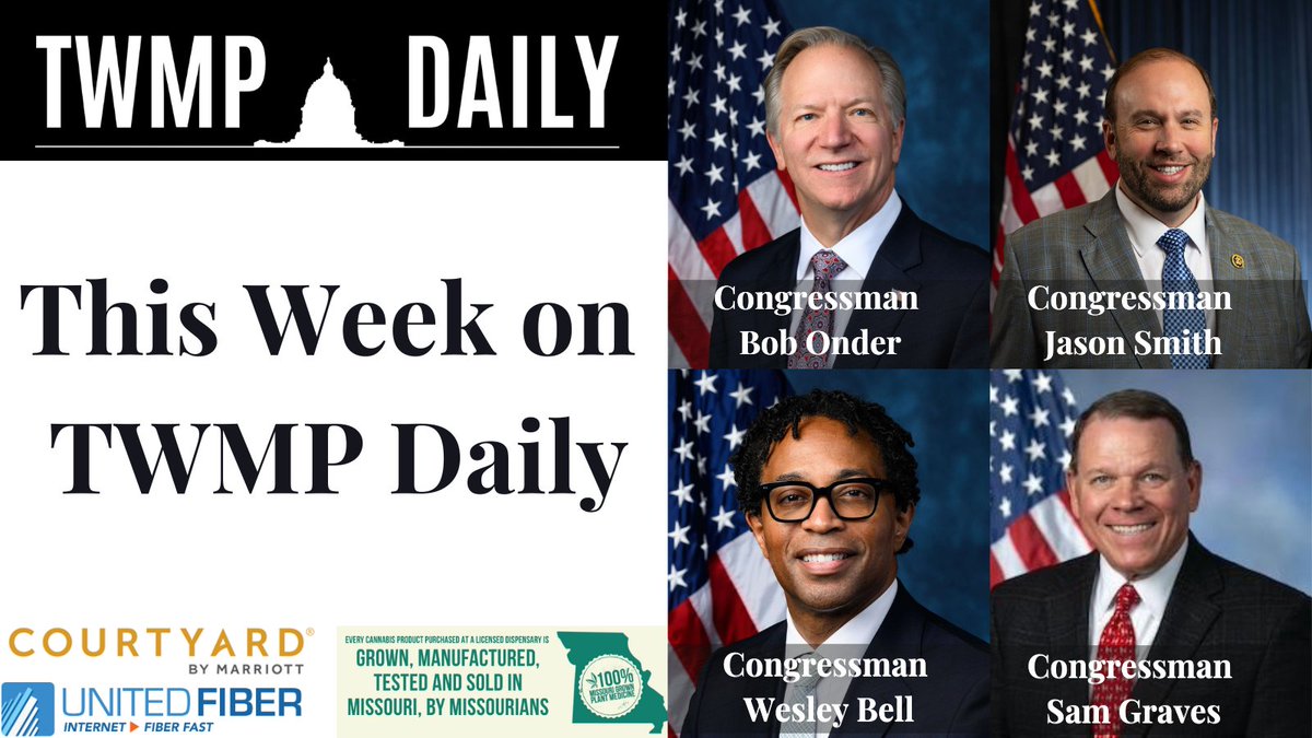 This week on #TWMPDaily, @Scottfaughn will be joined by a impressive slate of featured guests    

Wednesday @ 10:00: <a href="/WesleyBell4MO/">Wesley Bell</a>
Thursday @ 10:00: <a href="/RepSamGraves/">Rep. Sam Graves</a>

Brought to you by <a href="/UnitedElecCoop/">United Electric Coop</a>, <a href="/CourtyardHotels/">Courtyard Hotels</a>
and <a href="/mocanntrade/">MoCannTrade</a>
