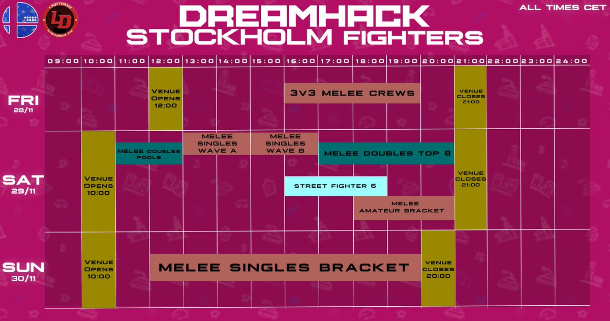 SCHEDULE FOR DREAMHACK STOCKHOLM

Signups close on the 21st!! For signups and finalizing teams/crews