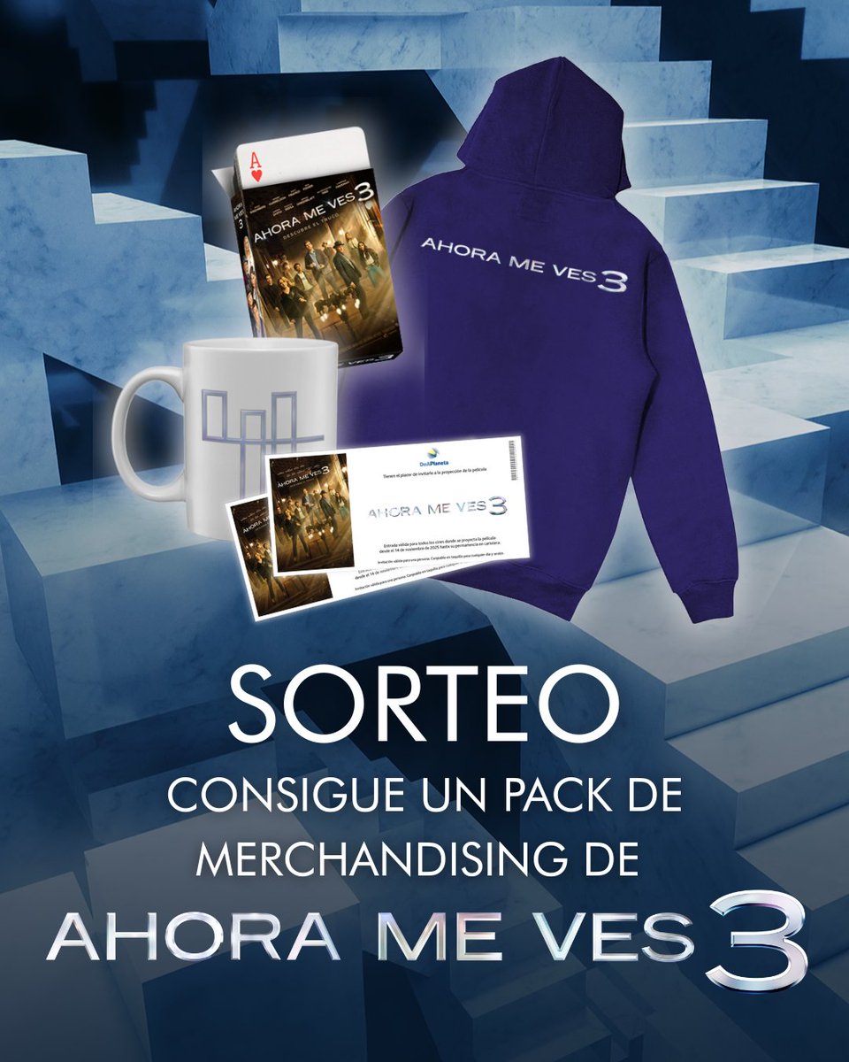DeAPlaneta's tweet image. ¡¡NUEVO SORTEO!!

El 14 de noviembre se estrena #AhoraMeVes3 y para celebrarlo traemos un sorteo de merchandising que es pura magia. Para participar solo tienes que...

1 Seguir a @deaplaneta
2 Mencionar en comentarios a esa persona simplemente mágica
3 ¡Hacer RT!

Tienes hasta…