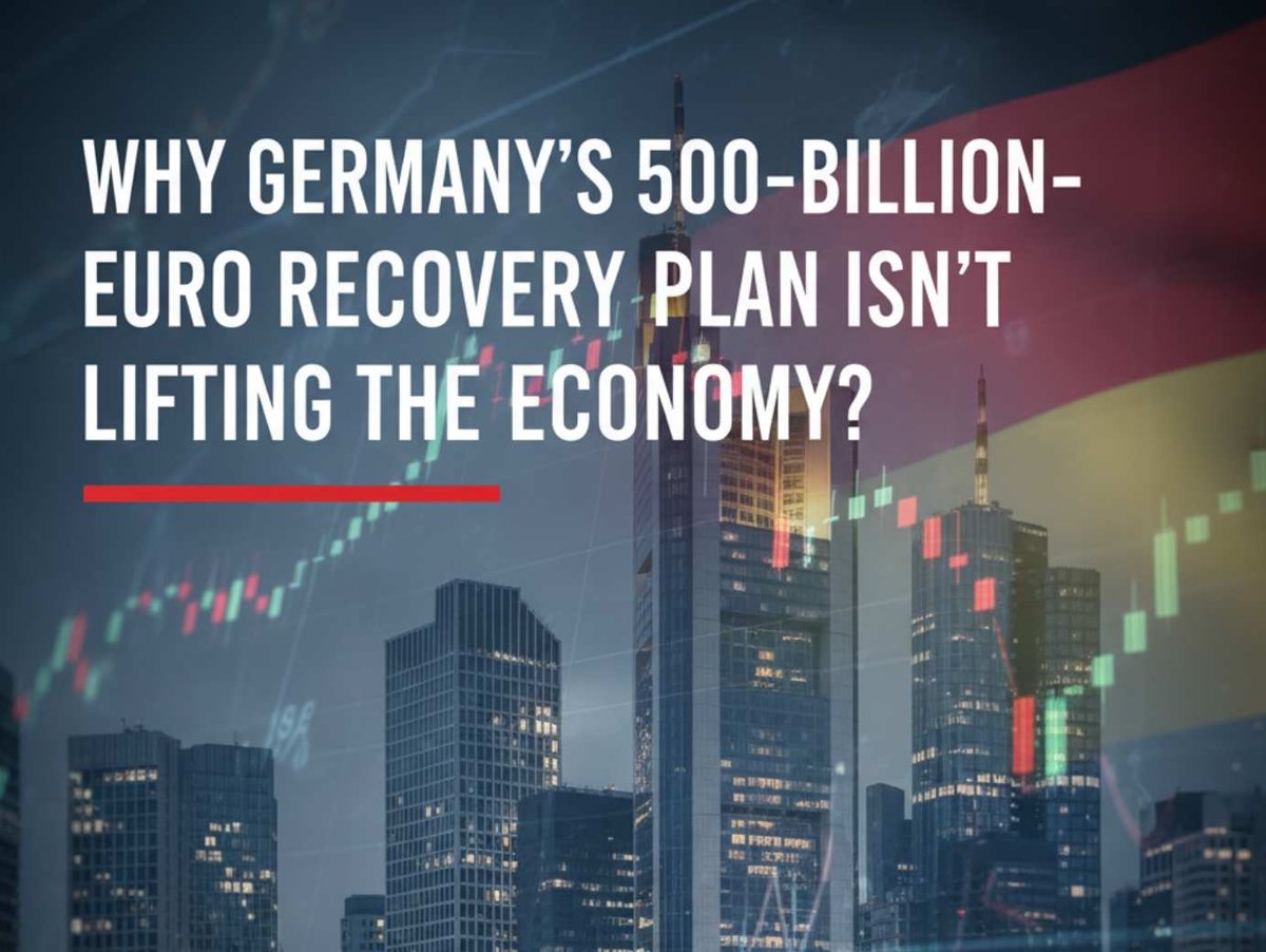 #Germany  €500B recovery plan isn’t lifting the economy.

Is Europe’s biggest economy losing momentum?

🔗 Full story on DF Media
df.media/germanys-e500b…

#Germany #Economy #Finance #DFMedia #GDP2026
