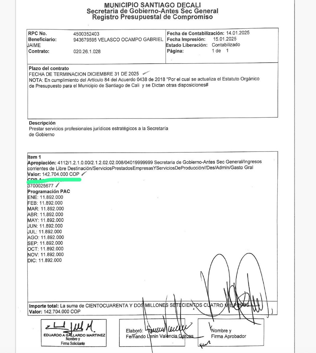 Señor @gabrielvelasco:

 ¿Las vallas que montó contra Petro salen de su propio bolsillo, de los 142 millones que le paga Eder por asesorarlo, o se hace con alguna participación del erario municipal? 

Explíquenos que estamos muy atentos.