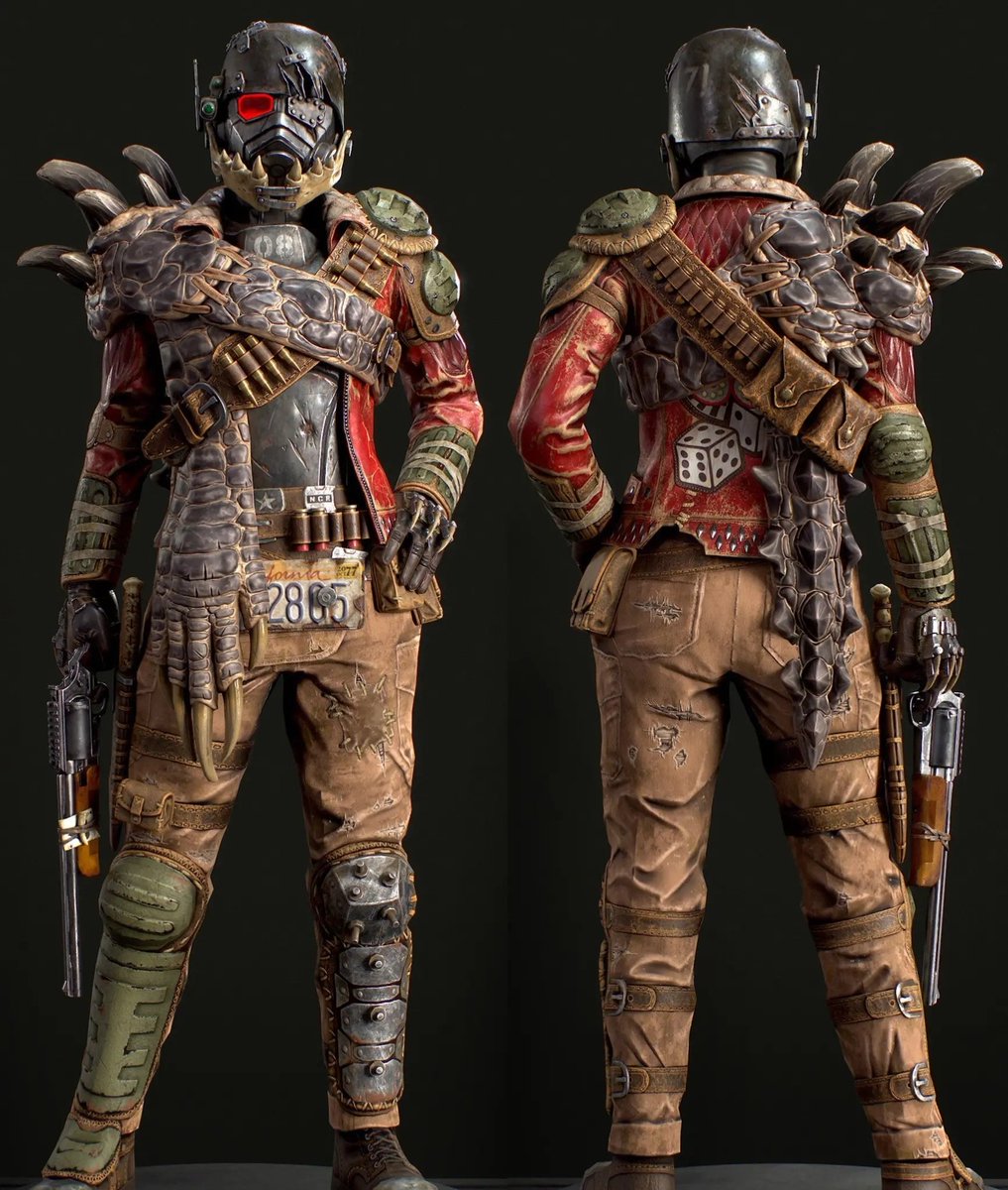 Oye que pasada el Atuendo de Cazador de Bestias.

 Por si os interesa, está disponible GRATIS, en el Creations club de 
Fallout 4. 🚀💫