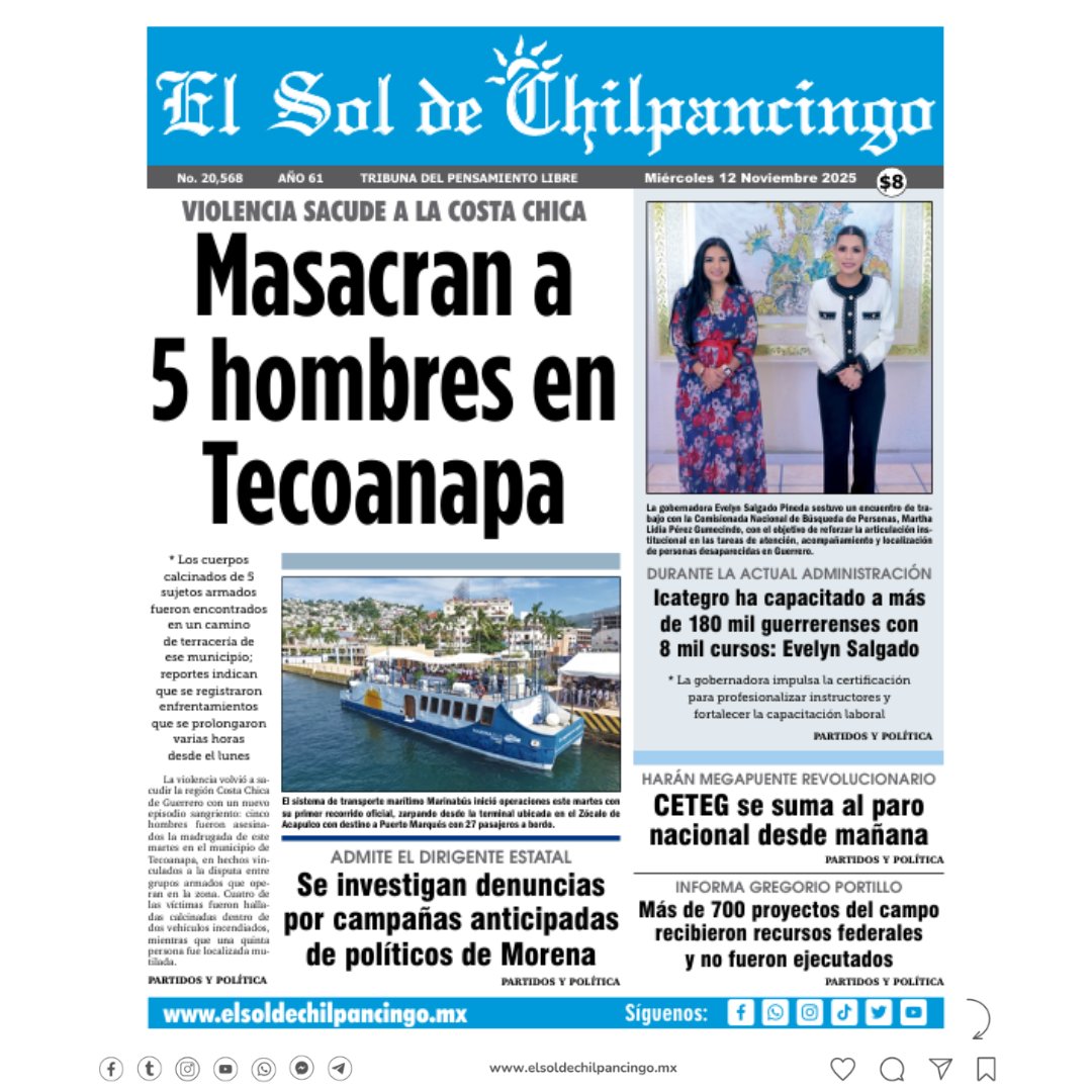 🤳🗞️ | Te compartimos la #Portada y la Edición Digital del periódico de hoy 👇

ow.ly/wzcK50XqyIp