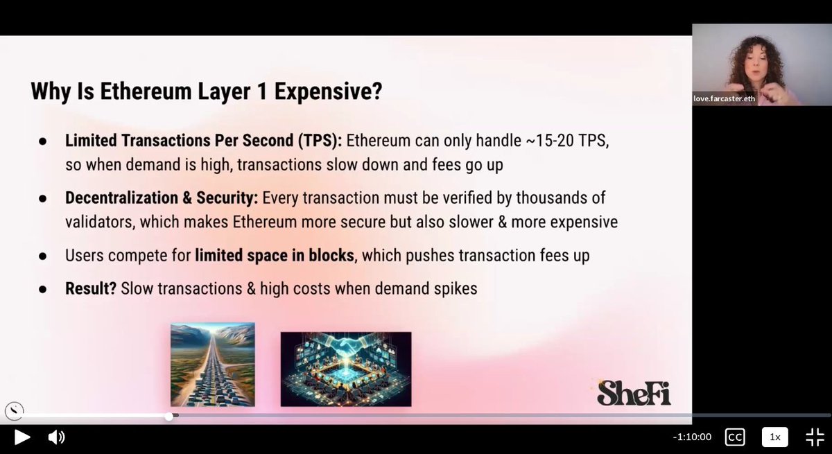khushijosh23956's tweet image. ✨ Class 7 of @shefiorg Season 15 wrapped up!

Explored Ethereum’s Glow Ups (Scaling) Pt. 2 — understanding why Layer 1 can get pricey. Dove into Layer 2 magic 🪄 — rollups bundling transactions, lower gas fees and much more.
Thanks to @maggielove_
@shefiindia
#girlsintech