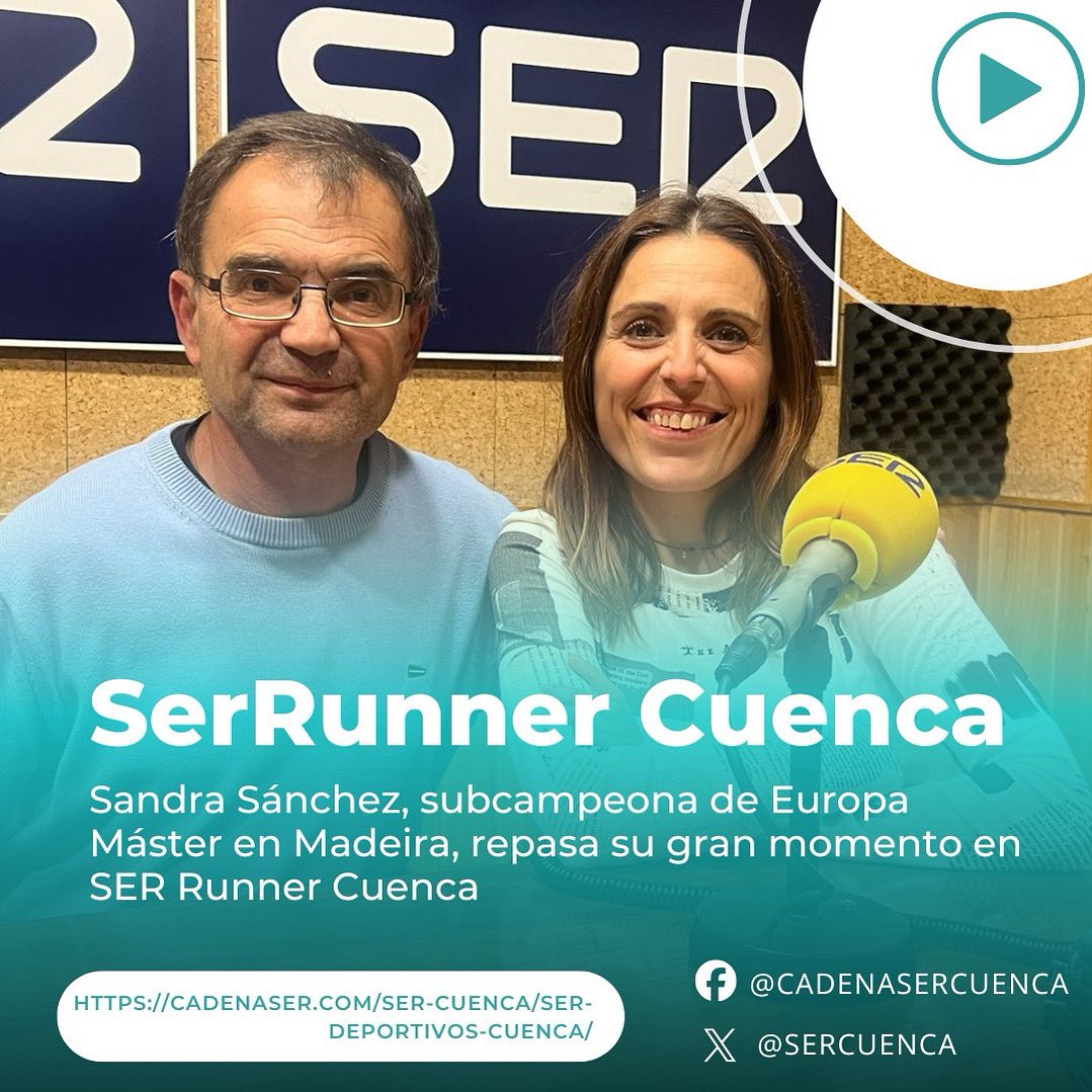 SandraBibl's tweet photo. Gracias @SERcuenca por esta entrevista en la nueva temporada de #SERRunnersCuenca

Gracias a Manuel Ruiz-Gómez de Fez y Luisja García por el cariño con el que siempre comparten mis éxitos deportivos. 

🎙️https://t.co/QdcrvzQXS7 https://t.co/da8JRT9DG7