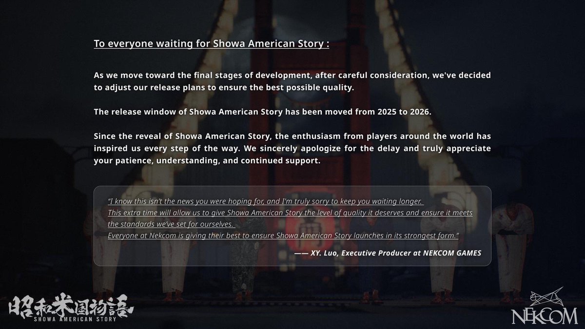 4Div_Official's tweet image. We have an update on our upcoming title, Showa American Story, developed by our friends at Nekcom.