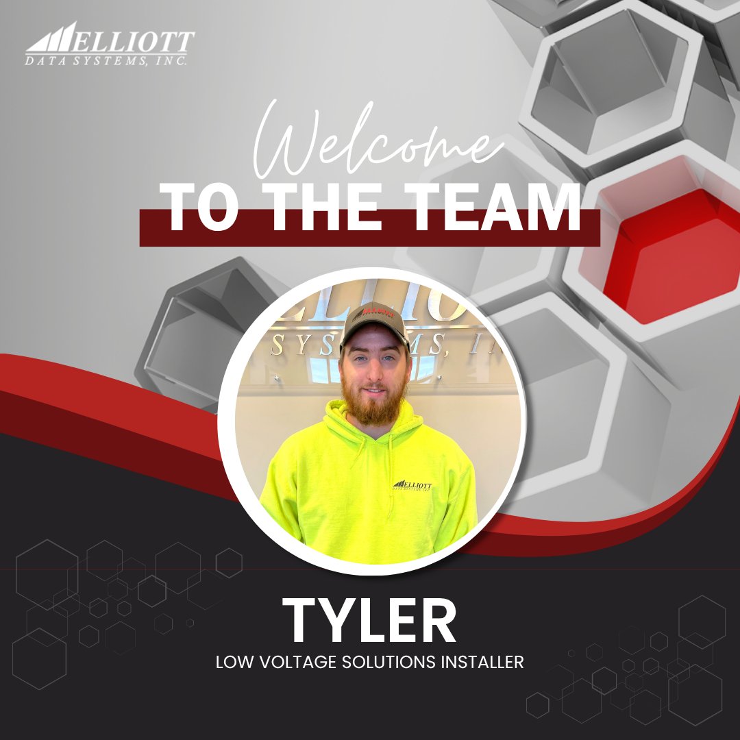 We’re excited to welcome Tyler to the Elliott Data Systems team!

Tyler has joined our St. Louis, MO office as a Low Voltage Solutions Installer. His experience and skillset are a great addition, and we’re looking forward to the contributions he’ll make. Welcome aboard, Tyler!