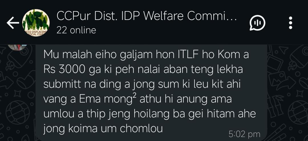 #MANIPUR
The #ITLF has once again found itself at the center of worsening hardships faced by the IDPs in #Churachandpur. 

When the issue of compensation for the displaced first arose in 2023, the <a href="/ITLF_Media_Cell/">ITLF Media Center</a> reportedly instructed all #ChinKuki IDPs not to accept any