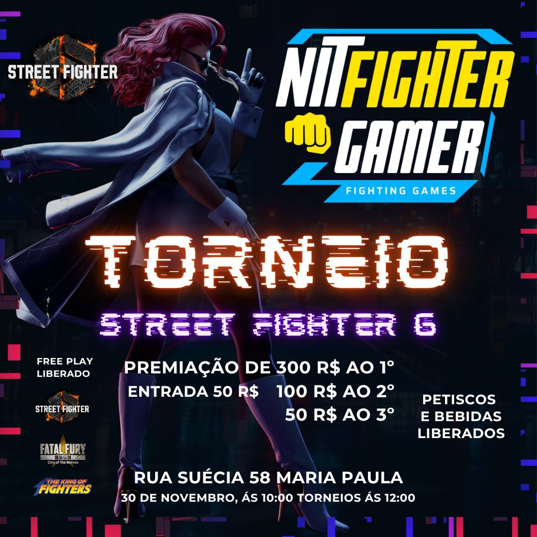 Fala galera! Vai rolar um torneio em Niterói pesadoo 😁 quem puder dar RT vai ajudar d mais :) #SF6 #NitFighter 
#FGCRJ #offline