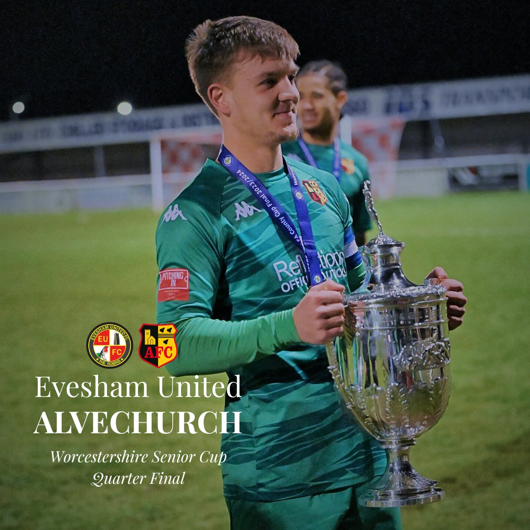 We have been drawn away to <a href="/EveshamUnitedFC/">Evesham United FC</a> in the Quarter-Finals of the Worcestershire Senior Cup 🏆

The tie is currently scheduled for Tuesday 9th December at 7:45pm.