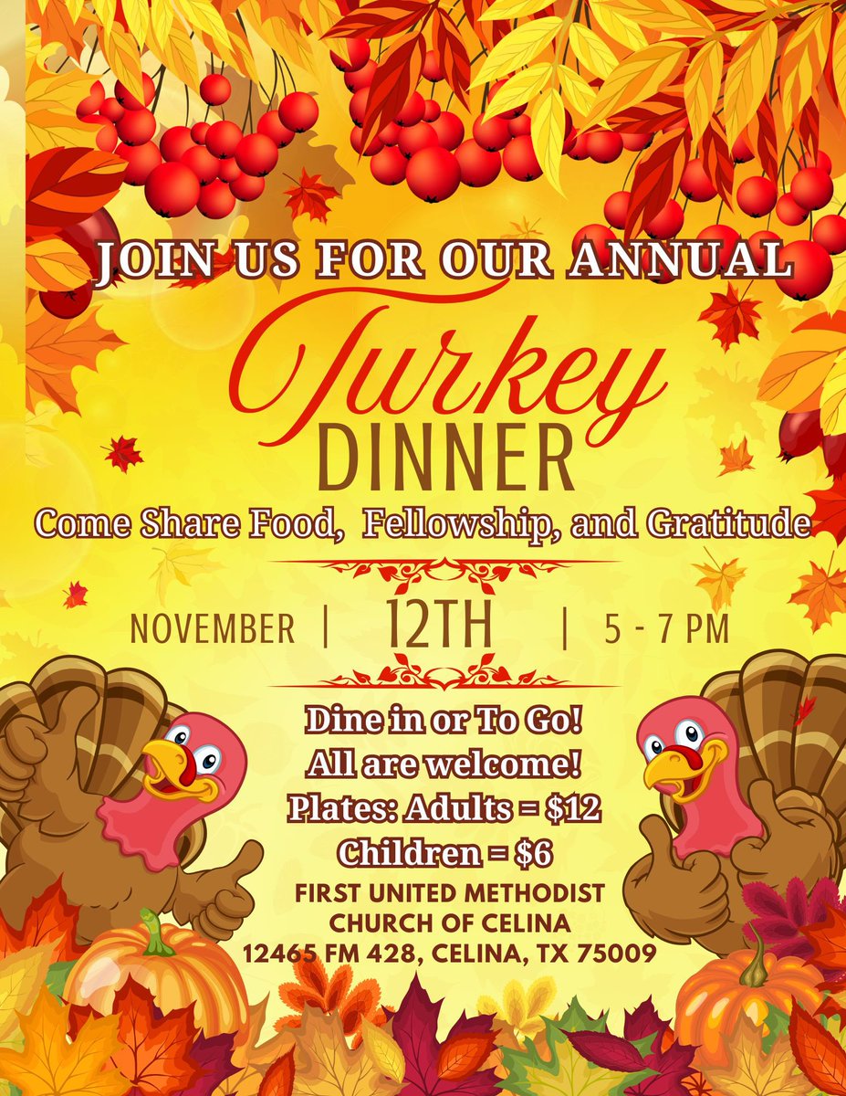 Tonight’s the night!!!! Come get your turkey 🦃 dinner and enjoy some fantastic fellowship!