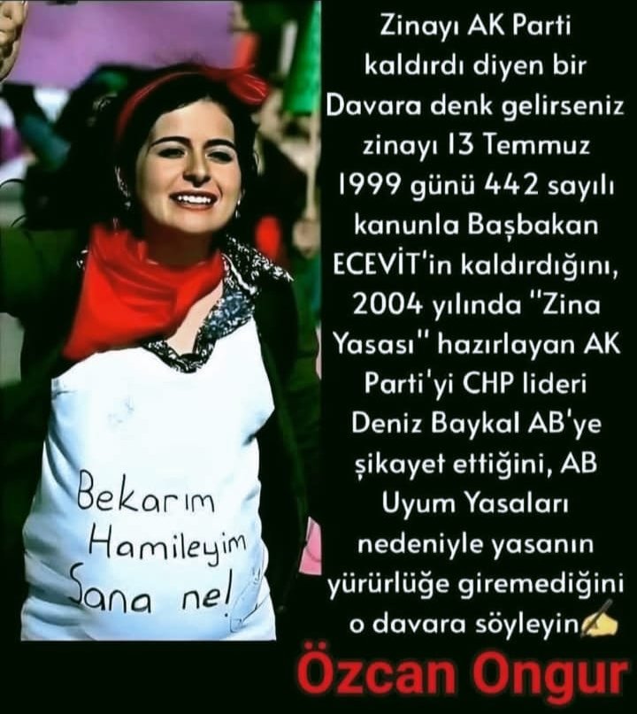 Lütfen CHPlilere söyleyin zinayı Ak parti kaldırmadıEcevit kaldırdı ve Ak parti yasaklansın diye zina yasası hazırladıBaykal ABye şikayet ettigini  AB uyum yasaları nedeniyle yürürlüğe giremedigini söyleyin #şehidinvartürkiye Allah'tan Rabbim Gürcistan'da "Cumhurbaşkanı Erdoğan"