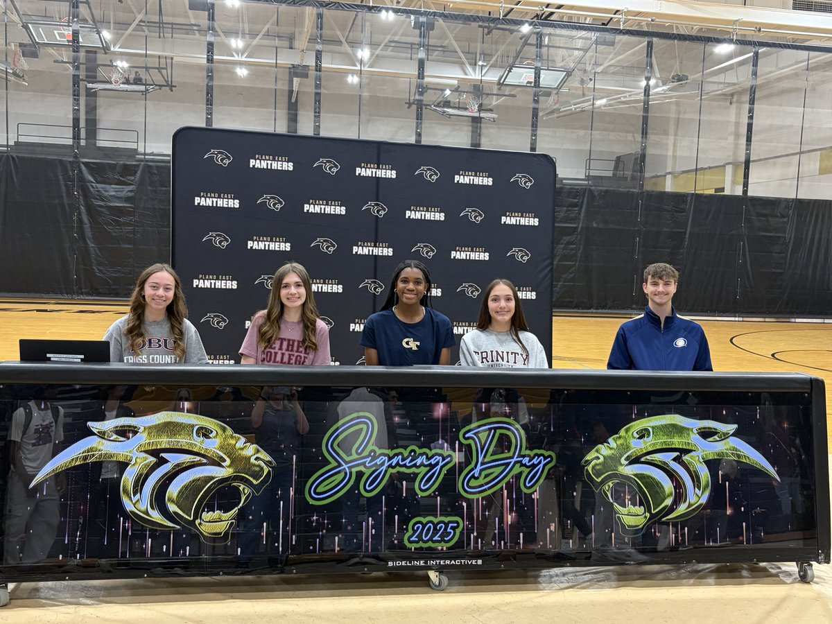 🏅Congratulations to our Plano East athletes who signed their National Letters of Intent today! We’re so proud of our Panthers continuing their athletic and academic journeys in Cross Country and Volleyball! 🖤💛 #PlanoEast #NationalSigningDay #PlanoISDProud