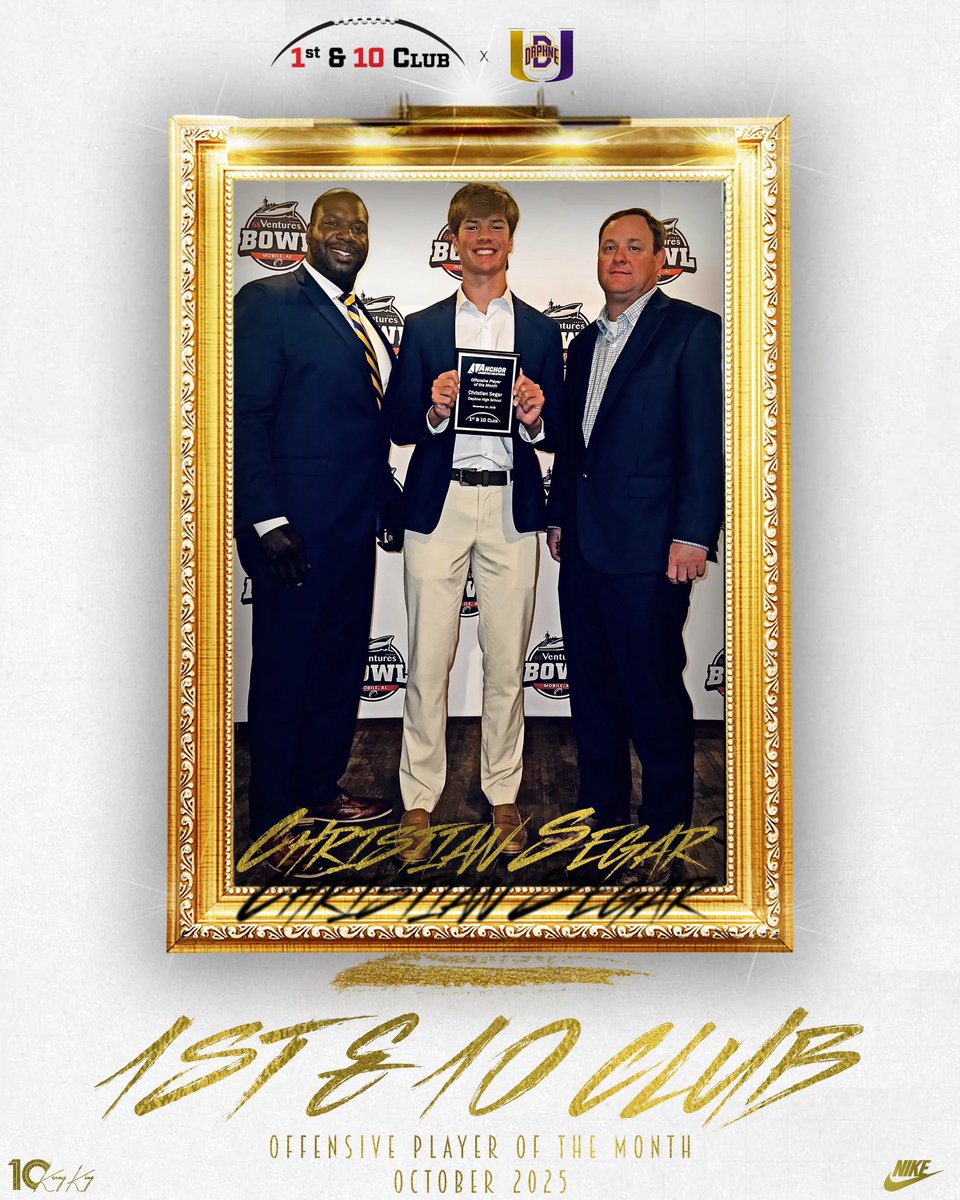 🗣️Allow us to introduce the 1st &amp; 10 Club Offensive Player of the Month... QB1 ™️ 𝐌𝐫. 𝐂𝐡𝐫𝐢𝐬𝐭𝐢𝐚𝐧 𝐒𝐞𝐠𝐚𝐫 #trojanproud #congrats