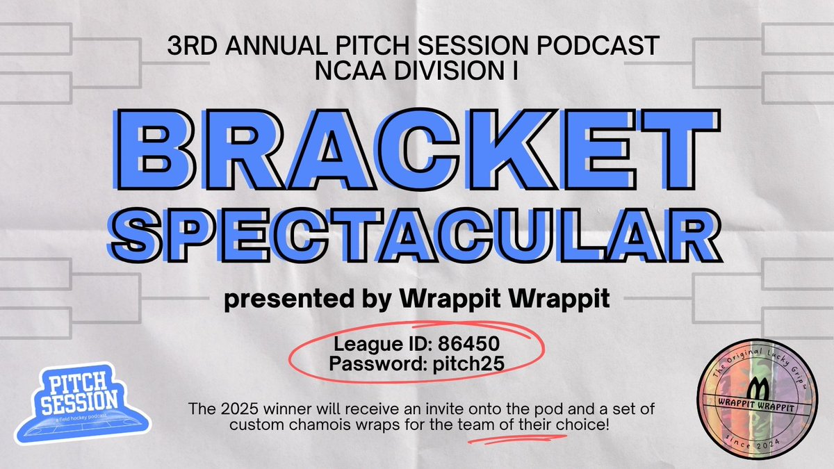 help us get to 💯!

submit your bracket today to win an invite to the pod and a set up custom chamois wraps from Wrappit Wrappit for the team of your choice!

bonus points for the best profile name (but officially, not really).

 officepoolstop.com/join-league