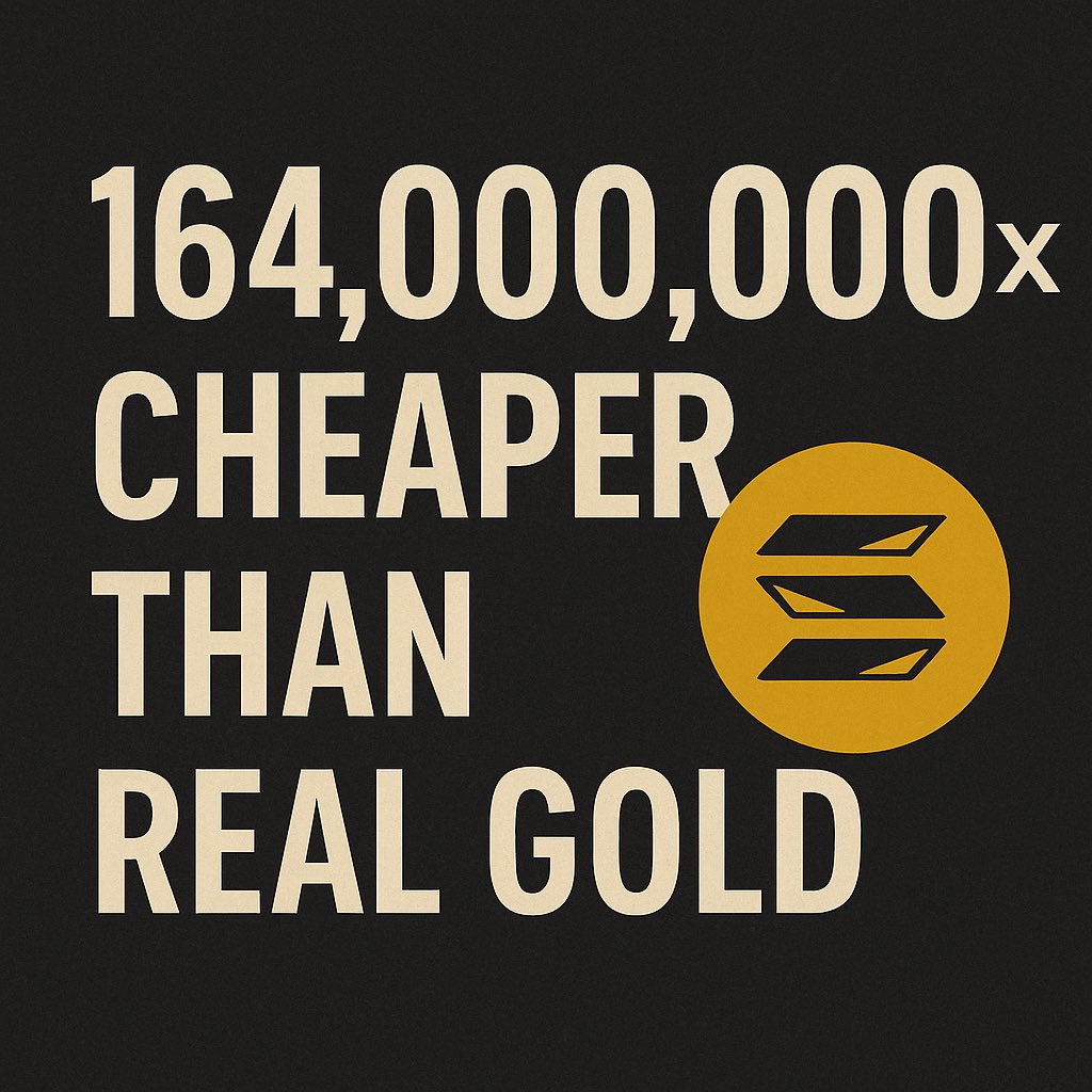 Gold_XAU_'s tweet image. Real gold is sitting at the moment at around $4,180 an ounce with a total market cap of roughly $28.8 trillion.

Our market cap? About $170,000.

Why not own the only tokenized form of gold that actually makes sense?

A form of gold, a meme made of gold.

164 million times…