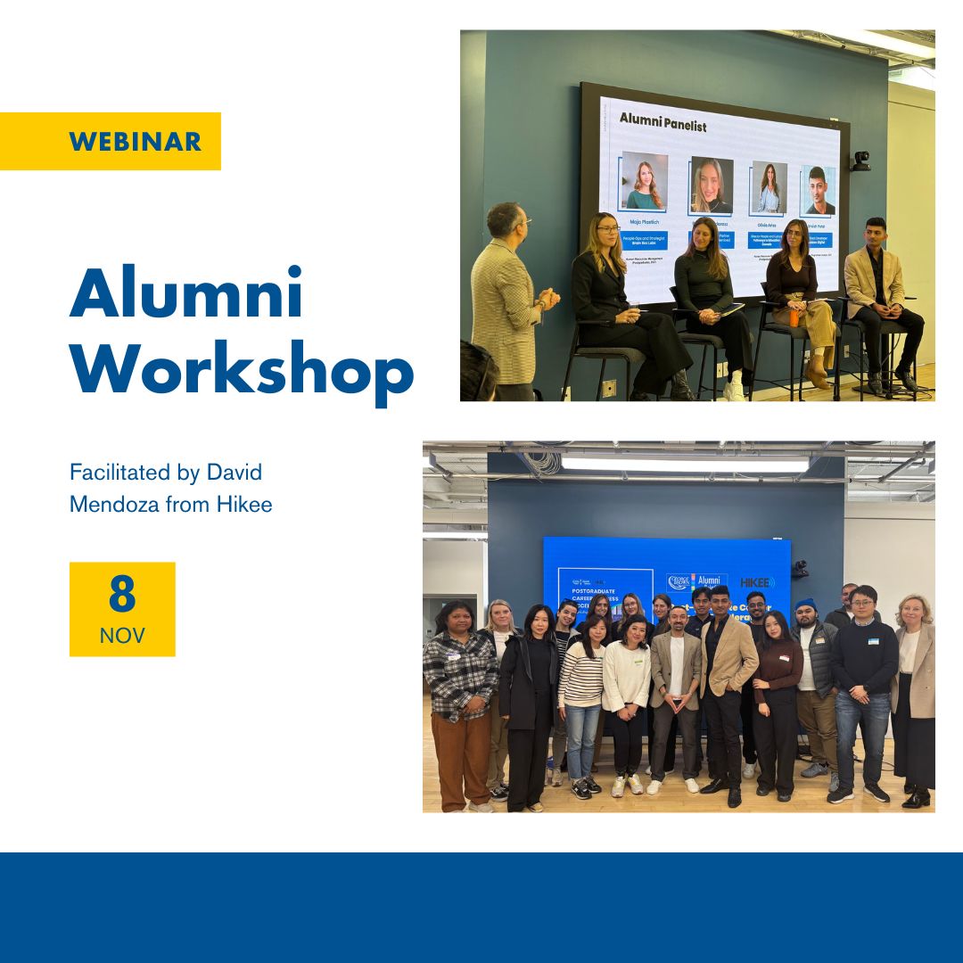What an inspiring morning at our alumni workshop with David Mendoza and Hikee! 🌟 Big thanks to our amazing panelists Maja, Rebecca, Olivia, and Urvish and all GBC alumni who joined us for making it a success! 🙌

Missed it? Follow us for more career-boosting events!