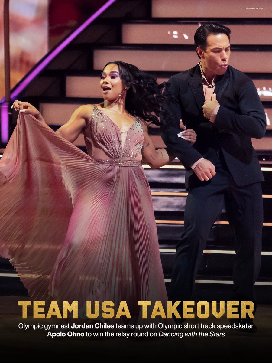 Summer meets winter on the #DWTS dance floor ✨

Team USA stars <a href="/ChilesJordan/">Jordan Chiles</a> and <a href="/ApoloOhno/">Apolo Anton Ohno</a> team up for #DWTS20! 

📸 <a href="/officialdwts/">Dancing with the Stars #DWTS</a>