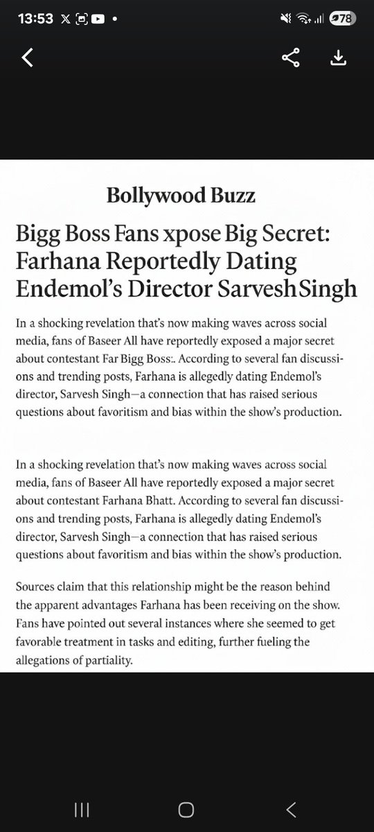 Shahzad43218695's tweet photo. It's finally getting exposed.
Everyone does focus saying it's #GauravKhanna & #AmaalMallik who are channel's fav while it's someone else.
Her PR also is setting the narratives against other contestants while hailing her for being great.
Sad feel for #BaseerAil
#BiggBoss19 https://t.co/lTm2bczIf0