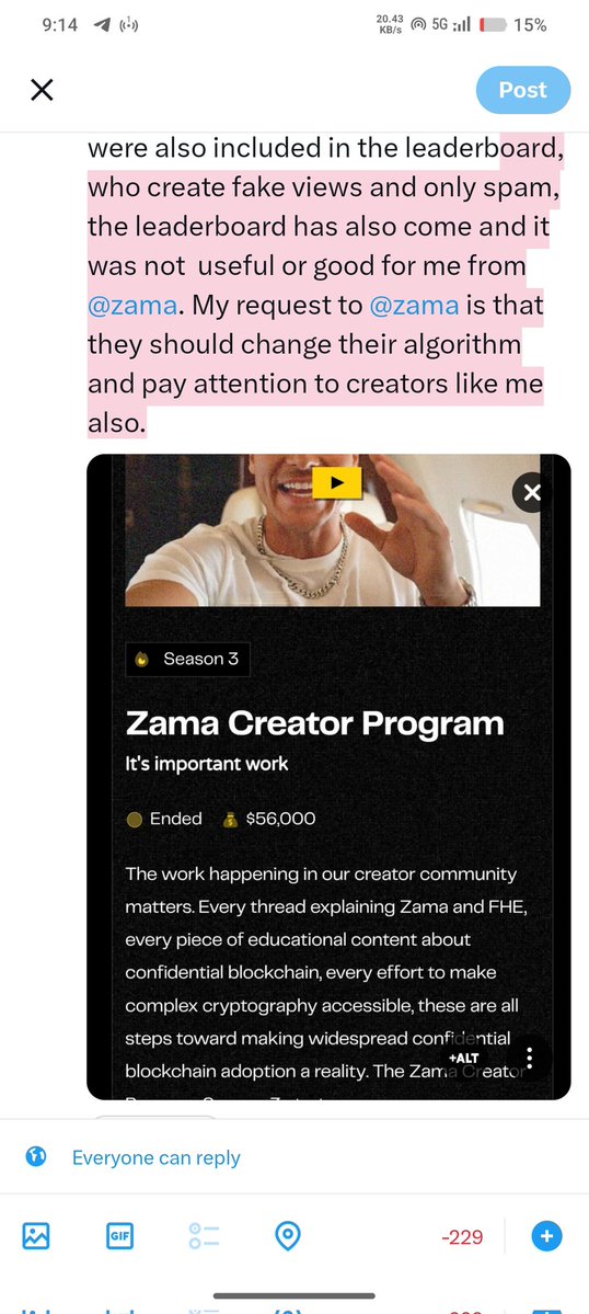 _Lal_chandra's tweet image. @zama
#ZamaCreatorProgram

zama.org/programs/creat…
Finally today I checked my Zama season 3 leaderboard, my name was not found in the search, seeing this my disappointment was astonished but more than that I was surprised to see that many people were also included in the leaderbo
