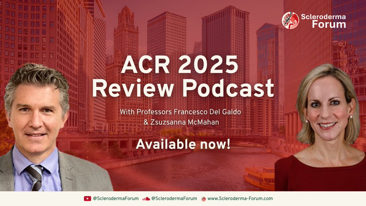 ScleroForum's tweet image. Our ACR 2025 Review Podcast is available now! 📢

With so many great sessions at this year’s congress, it’s easy to have missed some key updates. 

That’s where our ACR Review Podcast comes in, your concise review of the most important scleroderma data and discussions from ACR…