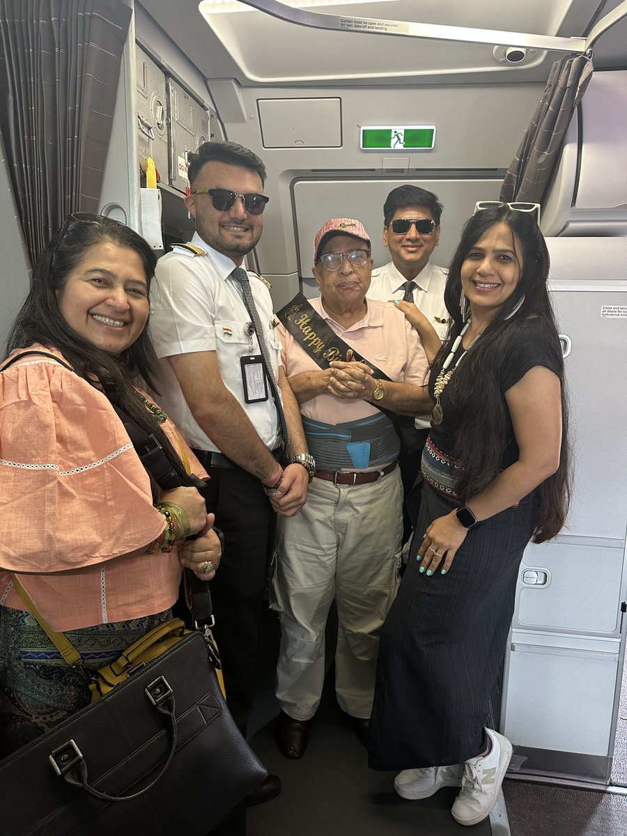 Thank you <a href="/airindia/">Air India</a> for the exceptional gesture in celebrating my dad’s birthday today onboard FlightAI2855 Your crew’s thoughtfulness and hospitality made his day unforgettable. #AirIndia #CustomerDelight