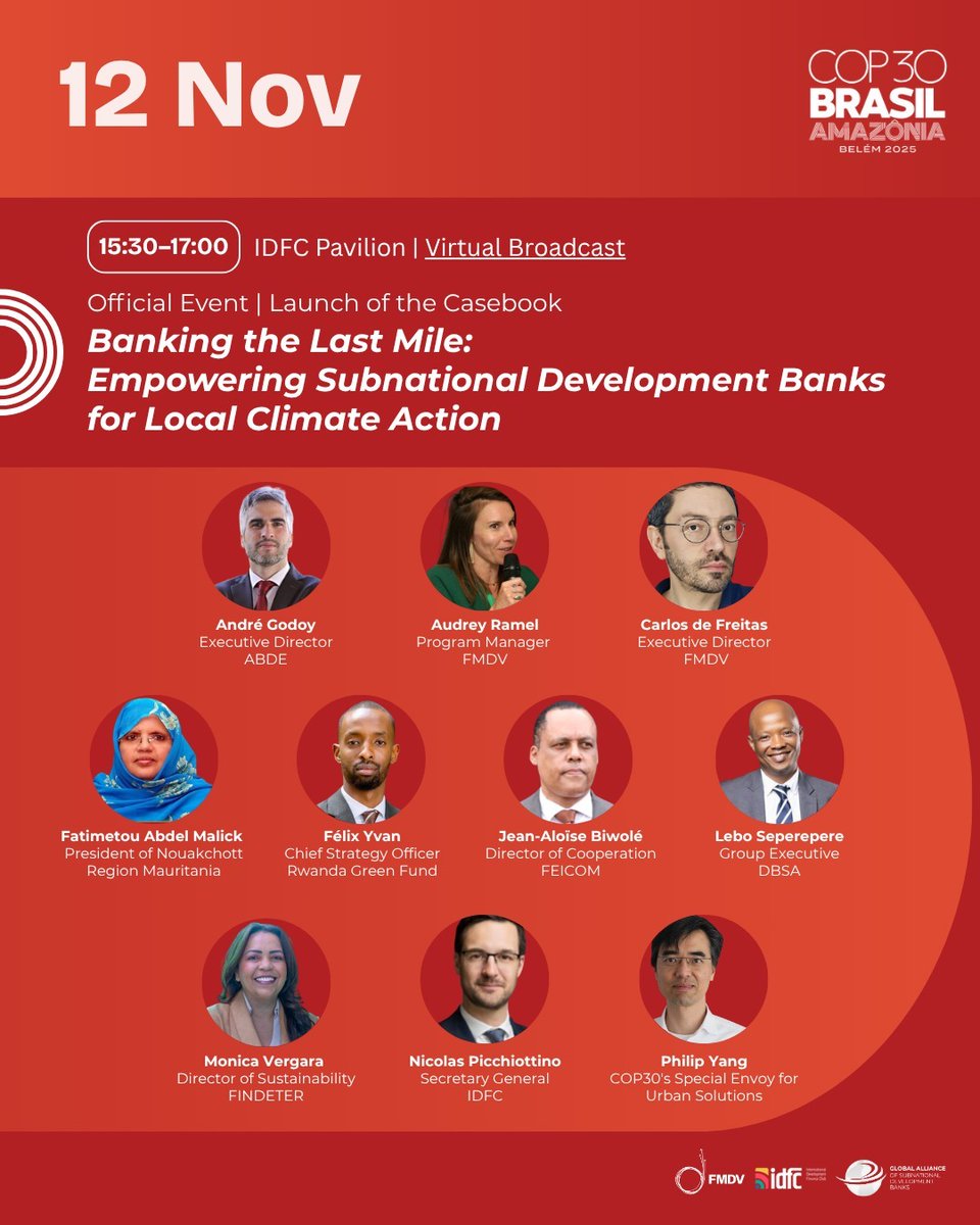 🟢Today at the IDFC Pavilion at #COP30

Our Chief Strategy Officer, <a href="/felixyvanr/">Felix Yvan Rugwizangoga</a>, will present Rwanda’s journey in expanding access to climate finance through local banking models that empower communities and drive transformation at the grassroots level.

 #GreenRwanda 🇷🇼🌿 |