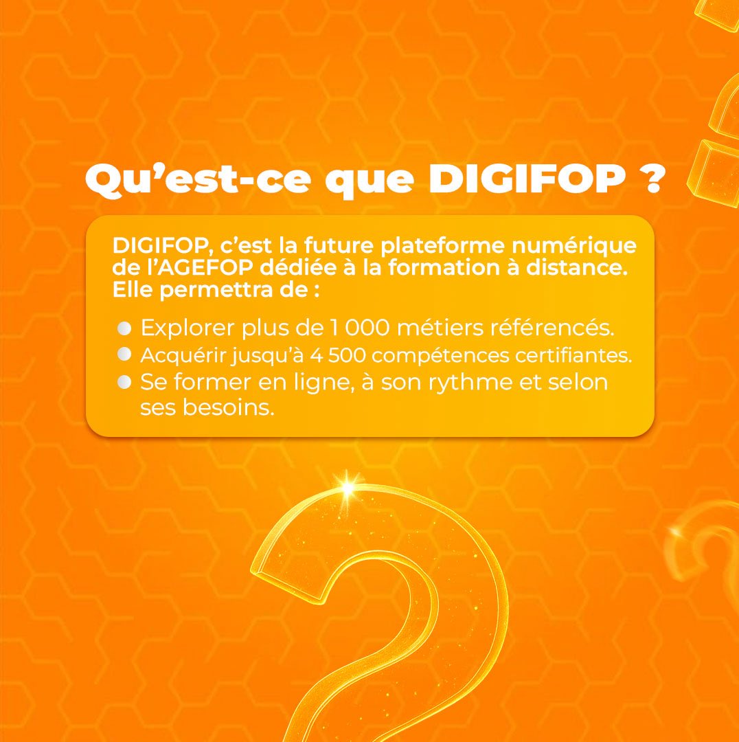 AgefopInfo's tweet image. DIGIFOP arrive ! La nouvelle plateforme en ligne de l’AGEFOP te permettra d’explorer +1000 métiers et d’acquérir +4500 compétences certifiantes. Forme-toi où tu veux, quand tu veux. 
Quelle compétence veux-tu apprendre en ligne ? 👇
#AGEFOP #DIGIFOP #FormationDigitale