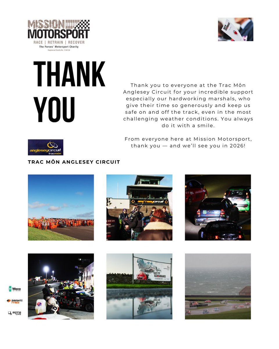 Missionmotorspt's tweet image. We’re so grateful to the amazing team at Anglesey Circuit 🙏 What an incredible setting for our annual Race of Remembrance! 🏁❤️ #RaceOfRemembrance #ThankYou #AngleseyCircuit