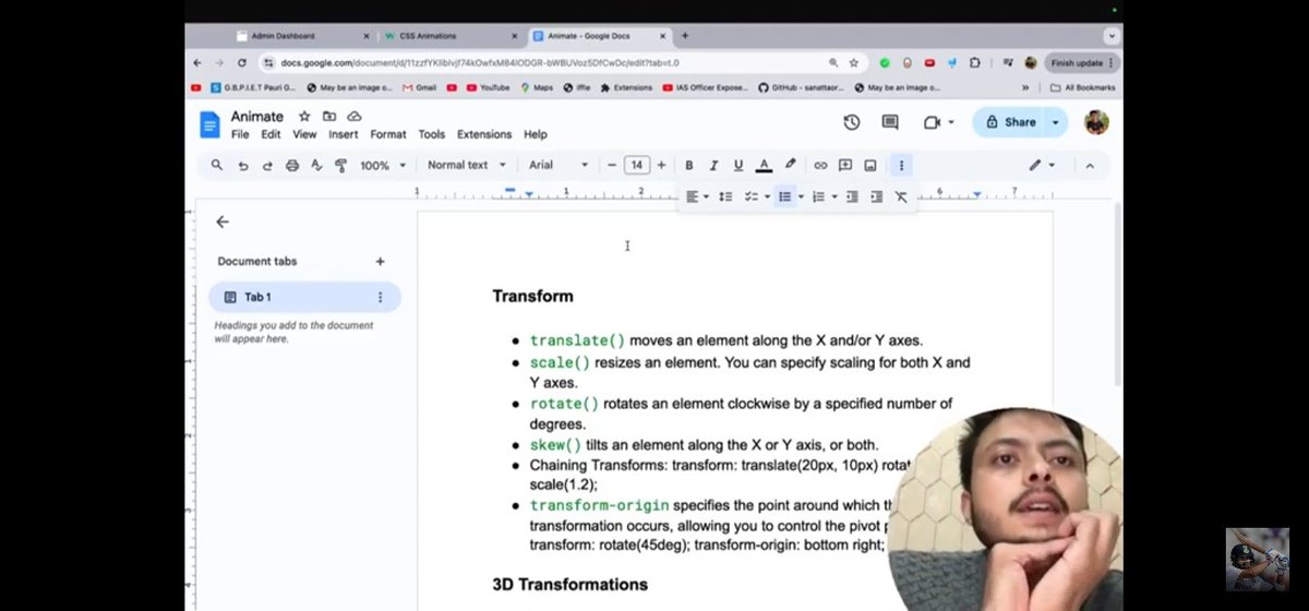 Himansh06588360's tweet image. #Session24-
🚀Web dev

✨Key Takeaways-

Mastered CSS transform! 🤯

• 2D effects
• 3D effects 
• Essential for adding smooth ⏳ transitions and depth to your elements.

Thanks to @rohit_negi9 for the great explanation 🙌.

#webdevelopmentcourse #coderarmy
