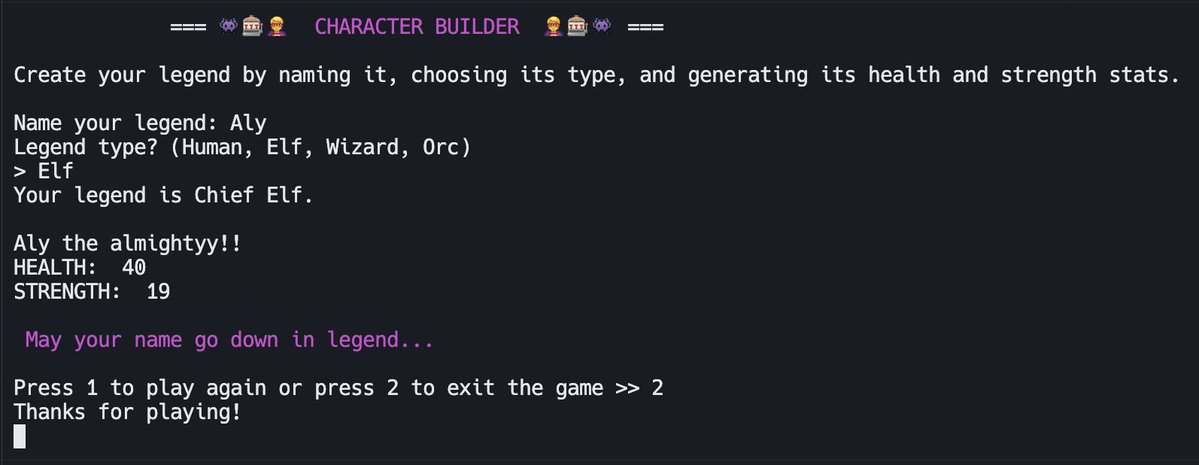 dorcas_opatola's tweet image. &quot;My Adventure Story&quot; game character generator.

#replit100daysofcode
#characterGenerator
#pythonlearningjourney 
#python