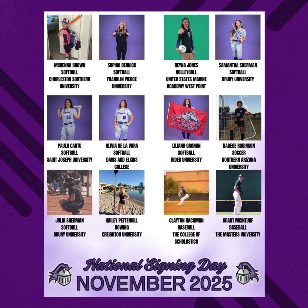 Congratulations to our 12 ACP Knight student-athletes signing to continue their athletic and academic careers at the next level! We are so proud of each of you and the best is yet to come. #FutureCollegiateAthletes #GoKnights @cusdathletics