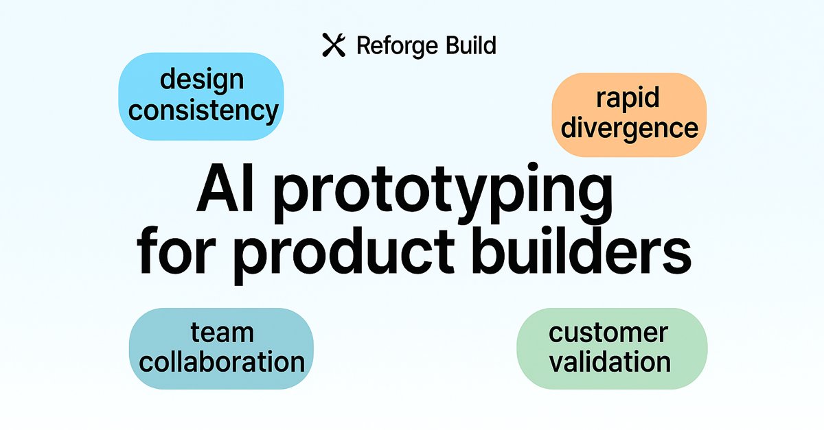 sachinrekhi's tweet image. I&apos;m particularly excited about today&apos;s launch of @Reforge Build because it implements so many of the prototyping best practices I&apos;ve been preaching to product teams.

Design consistency → Your prototype should feel like your real product, not a generic mock. Reforge Build makes…