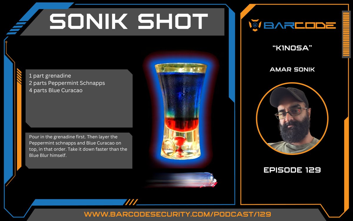 BarCodeSecurity's tweet image. The Sonik Shot captures Amar’s spirit: cool on the surface, powerful underneath, and built on layers of curiosity, community, and controlled chaos!