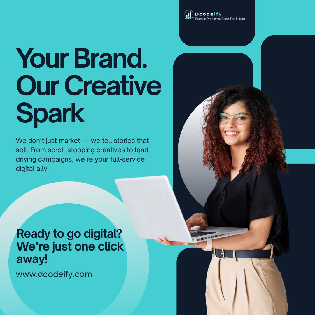 Dcodeify's tweet image. From invisible to unforgettable — that’s what we do. 📷
At @Dcodeify , we’re not just marketers; we’re your creative partners in growth.
We blend innovation, design, and strategy to give your brand the spotlight it deserves. #WebsiteDesign #WebDevelopment #onlinemarketing