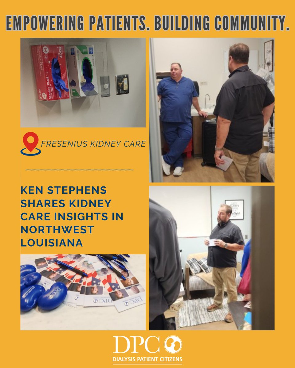 Check out what DPC Board Member Ken Stephens has been up to! Ken recently hosted a patient-focused talk at a local dialysis center in Shreveport, Louisiana, sharing helpful information and spreading the word about the important work DPC and our members are doing in the kidney