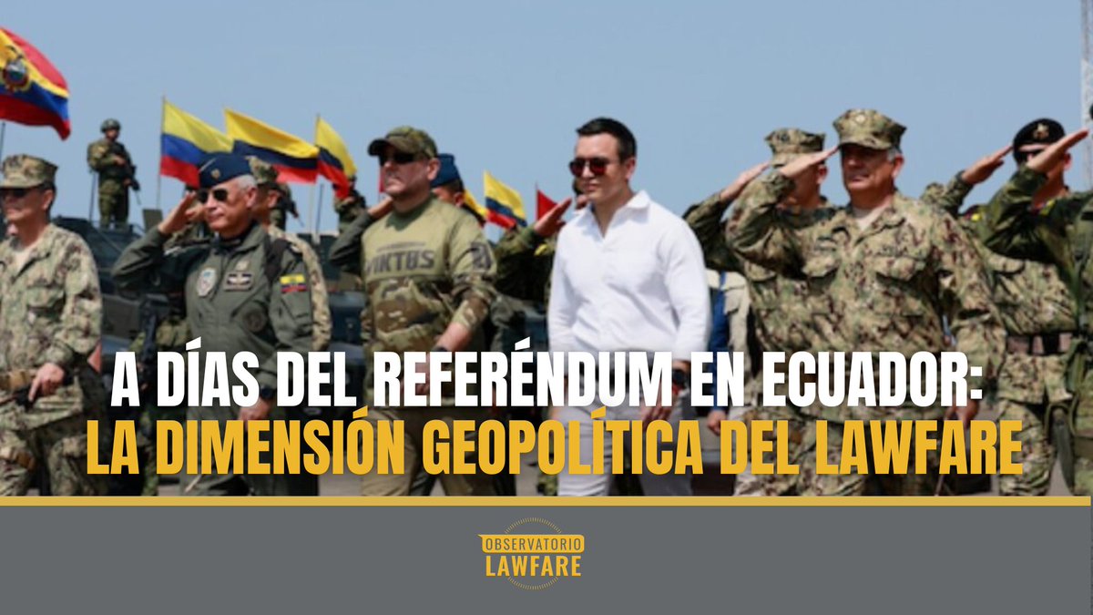 🇪🇨 A días del referéndum en #Ecuador: la dimensión geopolítica del lawfare✍️<a href="/lajtman_tamara/">Tamara Lajtman</a> <a href="/Anibal_garcia89/">Anibal García Fernández</a> y <a href="/silvinamceleste/">Silvina Celeste</a>  

🗳 Ecuador vota una reforma que podría habilitar bases militares extranjeras, incluyendo Galápagos. 

Artículo completo: goo.su/rSwLCY