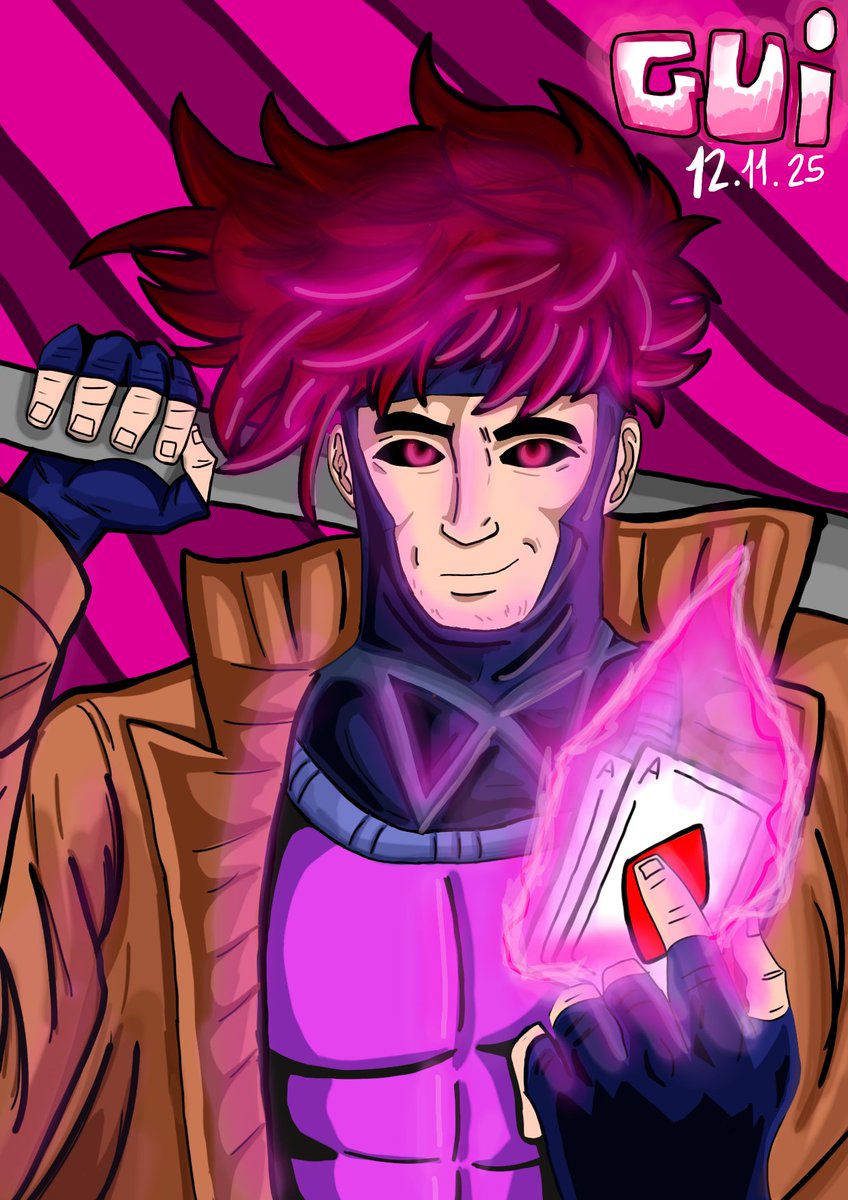 Guismash21's tweet image. Gambit, o ilusório e charmoso membro dos X-Men e par amoroso da Vampira 💗

Ele tem um jeito único de manusear um baralho ♠️ 

E irá usar isso ao seu favor para cumprir essa missão. Ser elegante e habilidoso 🃏
#MarvelRivals #Gambit #desenhodigital #marvelfanart