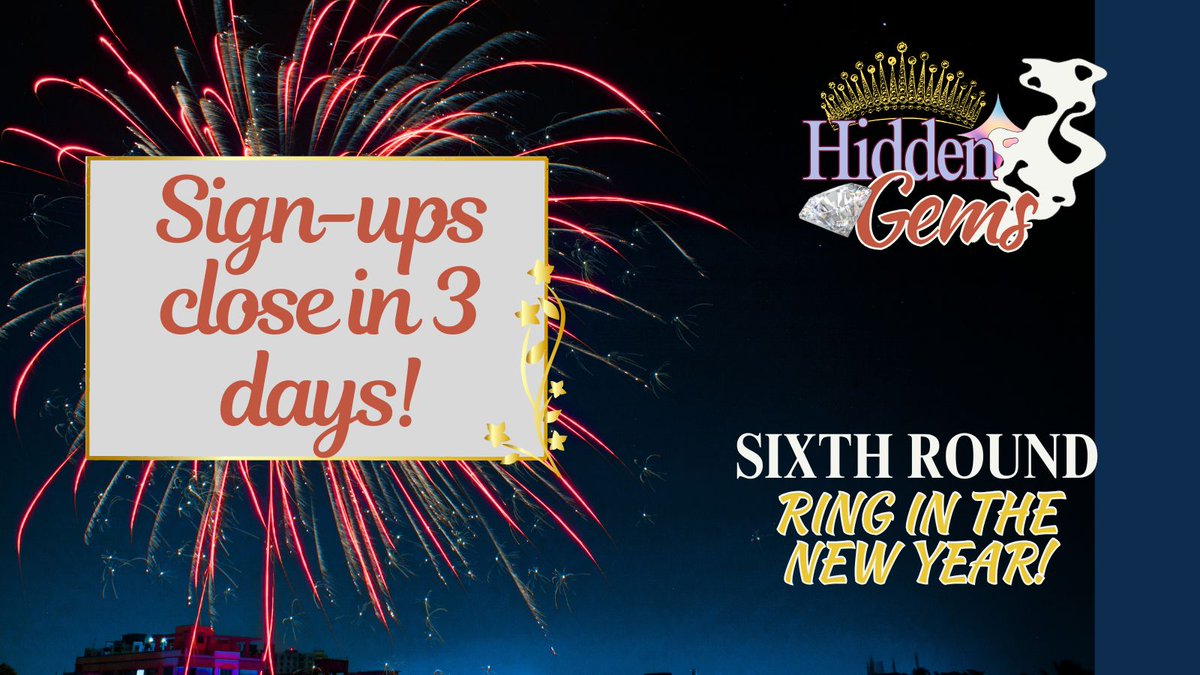 mhararepair's tweet image. The bells are starting to chime the closer we get to closing the doors on 2025!🎉🎊🐲 THREE MORE DAYS to sign up for the final round of Hidden Gems, Ring in the New Year. We'd love to have all our MHA rare pair lovers get involved! 

archiveofourown.org/collections/Hi…