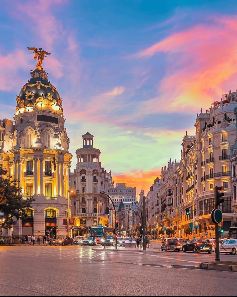 Sunset in Madrid, Spain