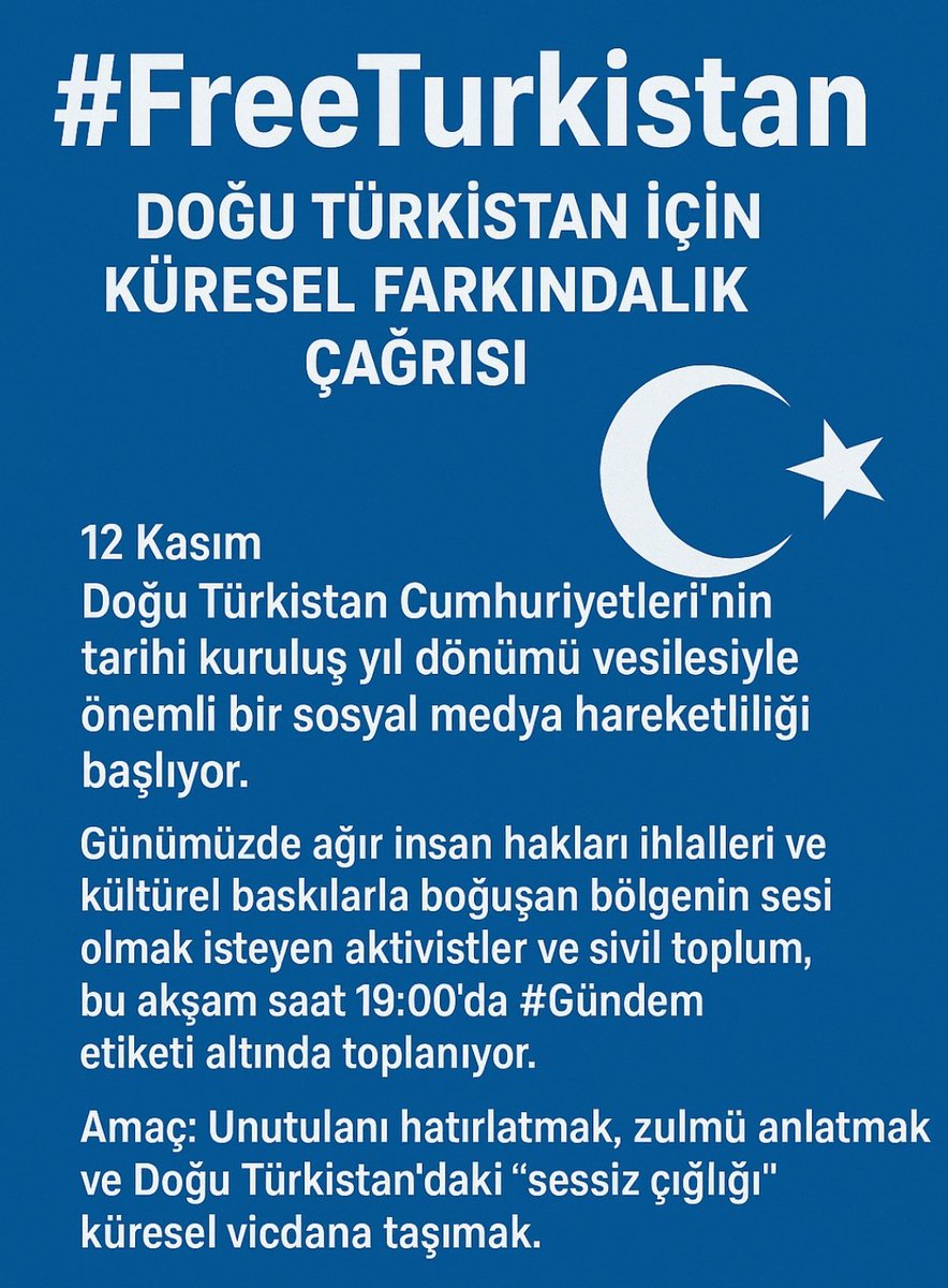 #FreeTurkistan

Doğu Türkistan'a özgürlük!