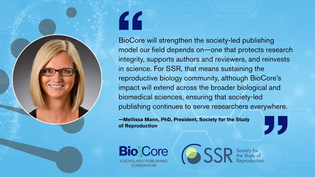 BioCore_Pubs's tweet image. “BioCore will strengthen the society-led publishing model our field depends on—one that protects research integrity, supports authors and reviewers, and reinvests in science...”
— Mellissa Mann, PhD, President, @SSRepro

🔗 hubs.ly/Q03SNhrG0