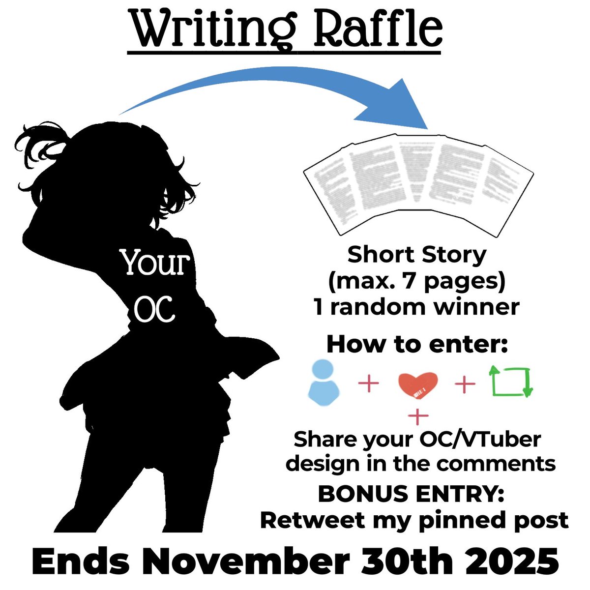 TriteWrite's tweet photo. 🚨Writing Raffle🚨

To celebrate the re-release of my novel "A World Without God", I decided to hold a writing raffle~

Rules: Follow + Like + RT &amp; share your design in the comments
Prize: 1 short story
Ends Nov. 30th!

Bonus entry if you retweet my *pinned post* (link below too) https://t.co/BevQKQBOVc