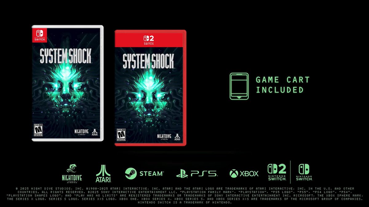 admagames's tweet image. System Shock Remake llegará a Nintendo Switch y Nintendo Switch 2 completo en el cartucho, sin Game Key Card gracias a @NightdiveStudio 😍😍

#SystemShock #NintendoSwitch #NintendoSwitch2