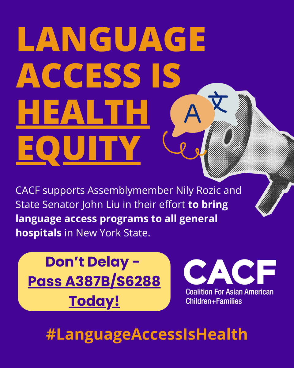 JASSIorg's tweet photo. Ensuring language access ensures patient safety. It’s time for NYS to mandate language access programs in all hospitals. ALL New Yorkers deserve to be represented, regardless of the language they speak!! #LanguageAccessIsHealth https://t.co/J6lYSQuqcd