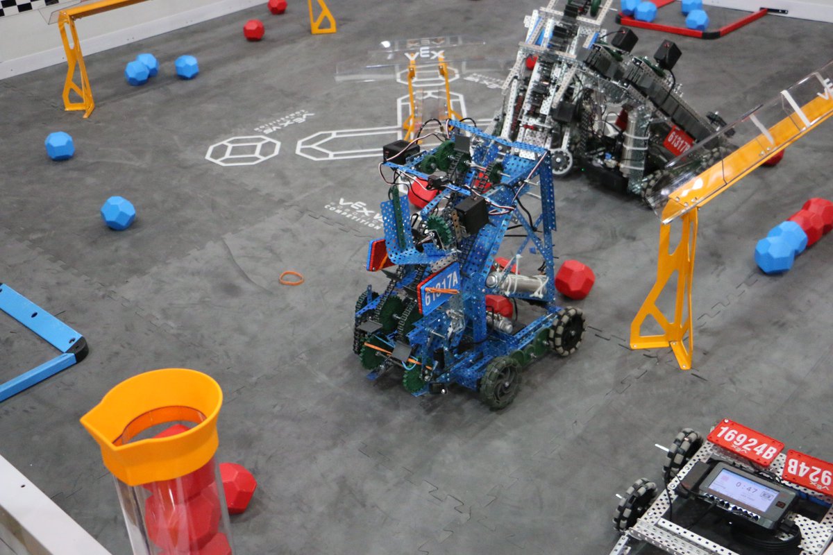 WBECHSWarrior's tweet image. WBECHS hosted a 🤖VEX Robotics Competition🤖 with 5 schools Saturday! Warriors showcased STEAM skills through custom-built robots &amp;amp; engineering notebooks. One of our team placed 3rd in skills, the other made the semifinals! LET’S GO ROBOTICS! 💜💛

#WarriorRobotics #medtech7