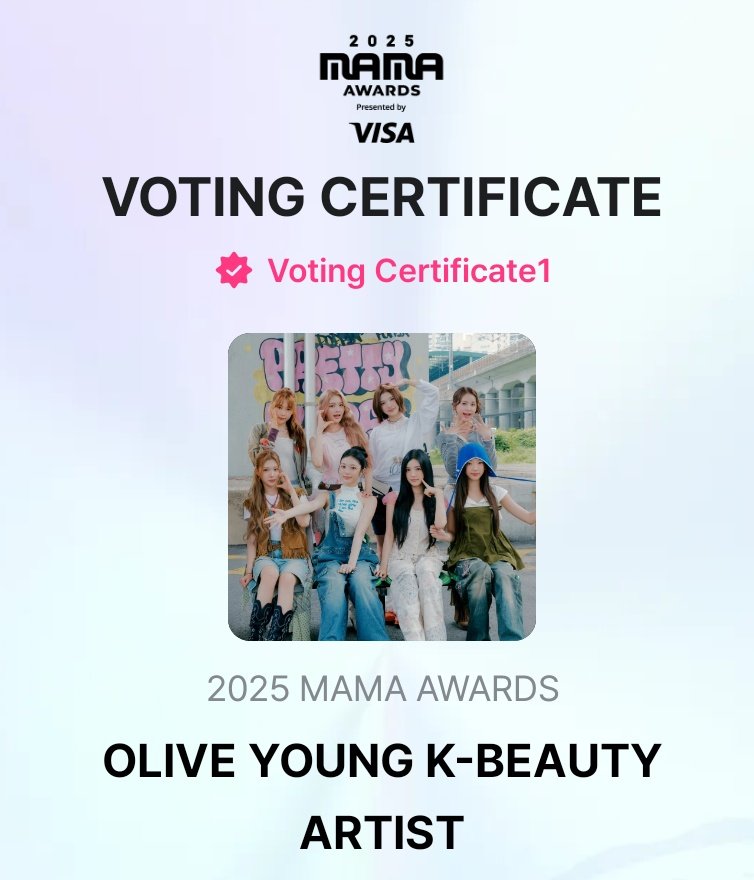 📢SUPER STAGE ARTIST X OLIVE YOUNG K-BEAUTY ARTIST

Drop your votes for #aespa on Super Stage Artist! Also vote for #Hearts2Hearts on Olive Young K-Beauty Artist for our collaboration!

📱 MNET PLUS App
🗓️ Super Stage: 11.14 00:00KST
🗓 Olive Young: 11.18 00:00KST

🔁 RT to