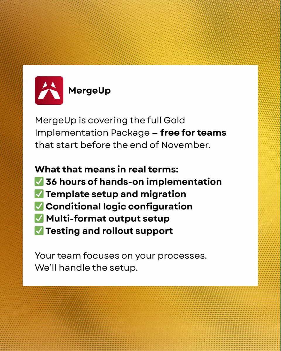MergeUpApp's tweet image. See MergeUp in action and lock in your free implementation before the window closes. 🔗 bit.ly/DFMergeUpDemo

#SalesforceImplementation #DocGen #DigitalTransformation