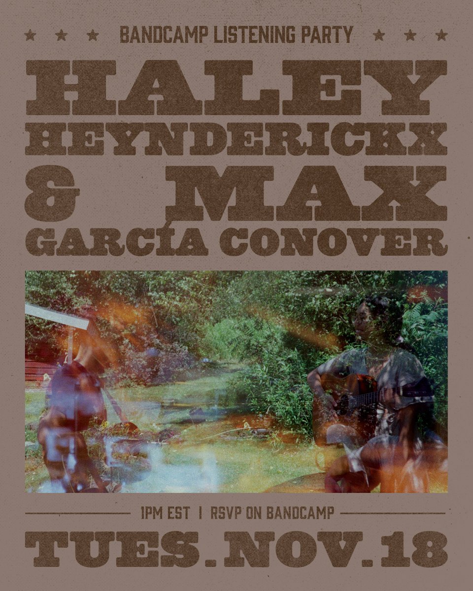 FatPossum's tweet image. RSVP to join Haley Heynderickx &amp;amp; Max García Conover's Bandcamp listening party, and hear the album in full before it comes out. November 18th at 1pm EST
haleyheynderickx.bandcamp.com/merch/what-of-…
